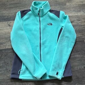 The North Face Turquoise and Gray Fleece Jacket
